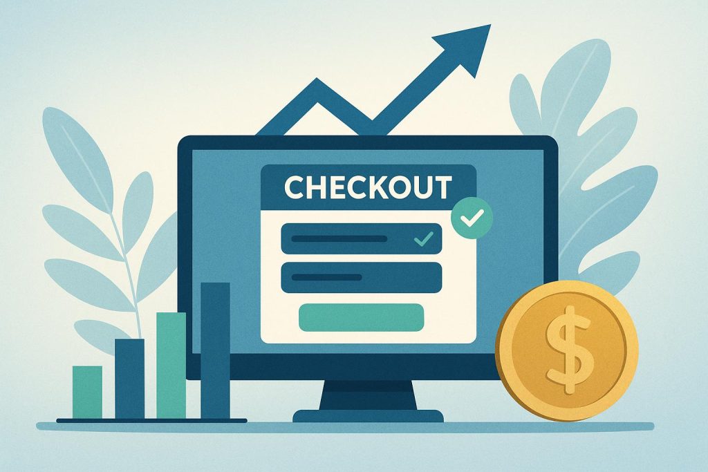 Streamlined online checkout process boosting eCommerce conversion rates and ROI