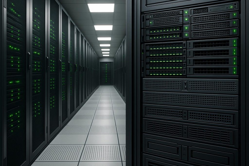 Modern data centre server racks showcasing advanced hardware for enhanced longevity and efficiency