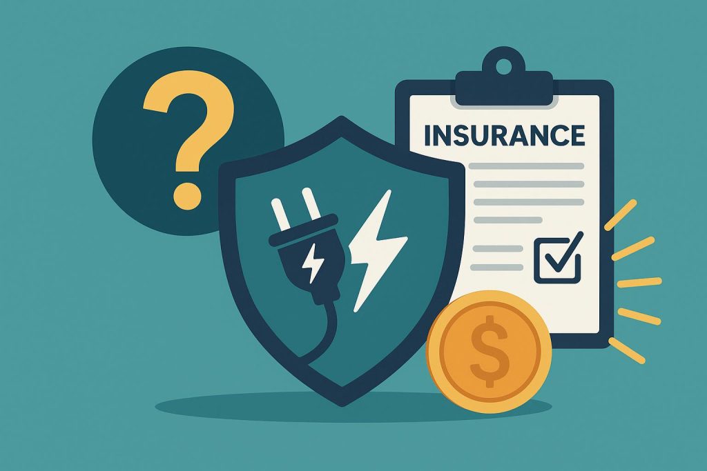 Electrical tools and safety equipment representing insurance topics for electricians