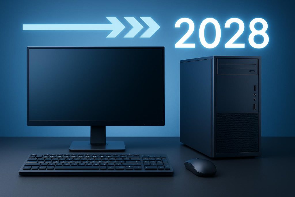 Modern high-performance workstation PC setup with advanced tech features for long-term use