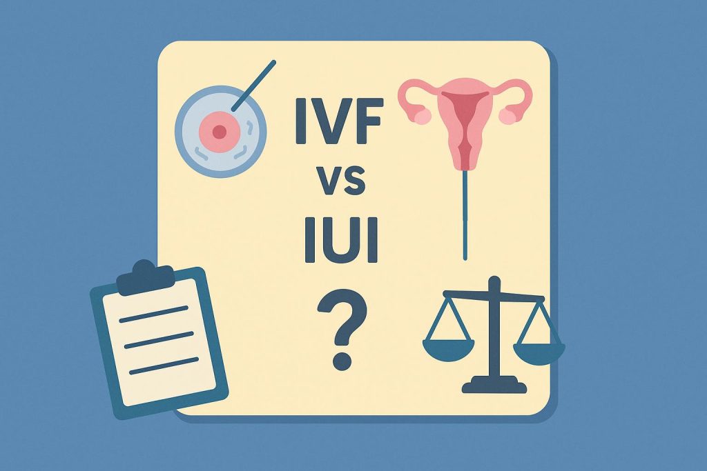 IVF and IUI treatment comparison concept for Kolkata couples' fertility choices