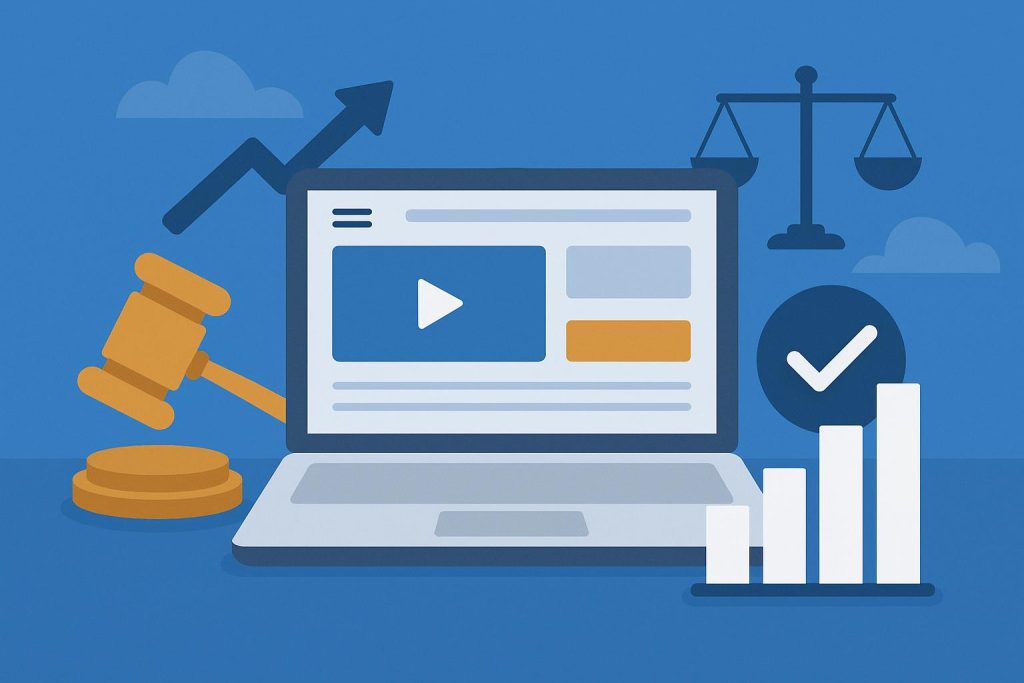 Modern law firm website homepage showing clear calls-to-action and client-focused design elements