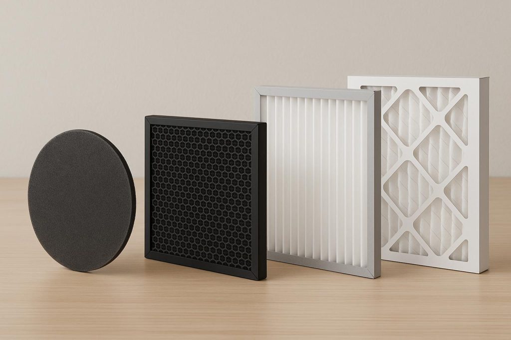 Various APR filter types displayed with labels highlighting different applications and features