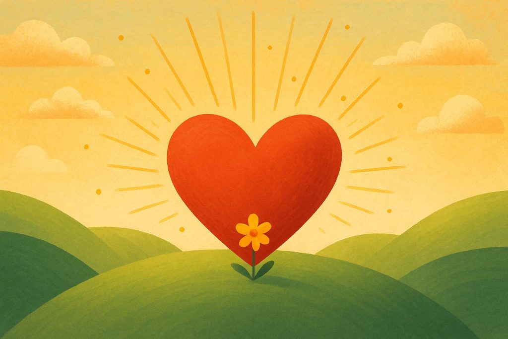 Hands offering a heart symbolizing kindness, compassion, and positive emotional connections