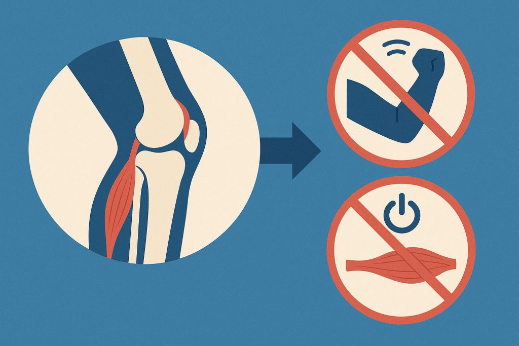Physical therapist demonstrating exercises to prevent stiffness and muscle shutdown during recovery