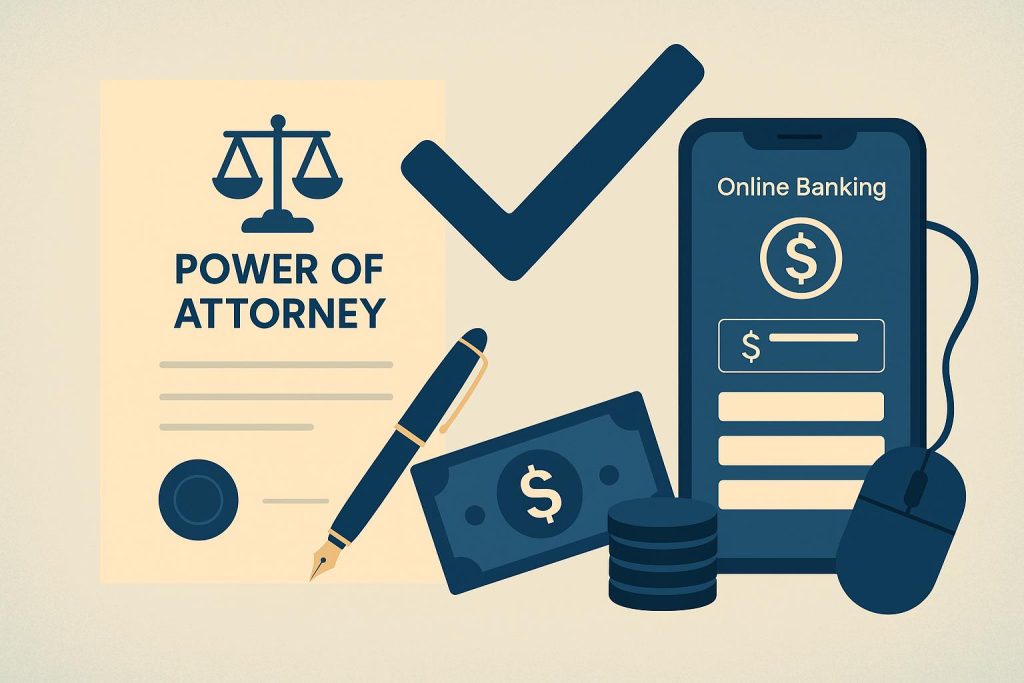 Power of Attorney vs Digital Banking: What NRIs Should Rely on Today Power of Attorney paperwork and digital banking apps for NRIs financial decision-making