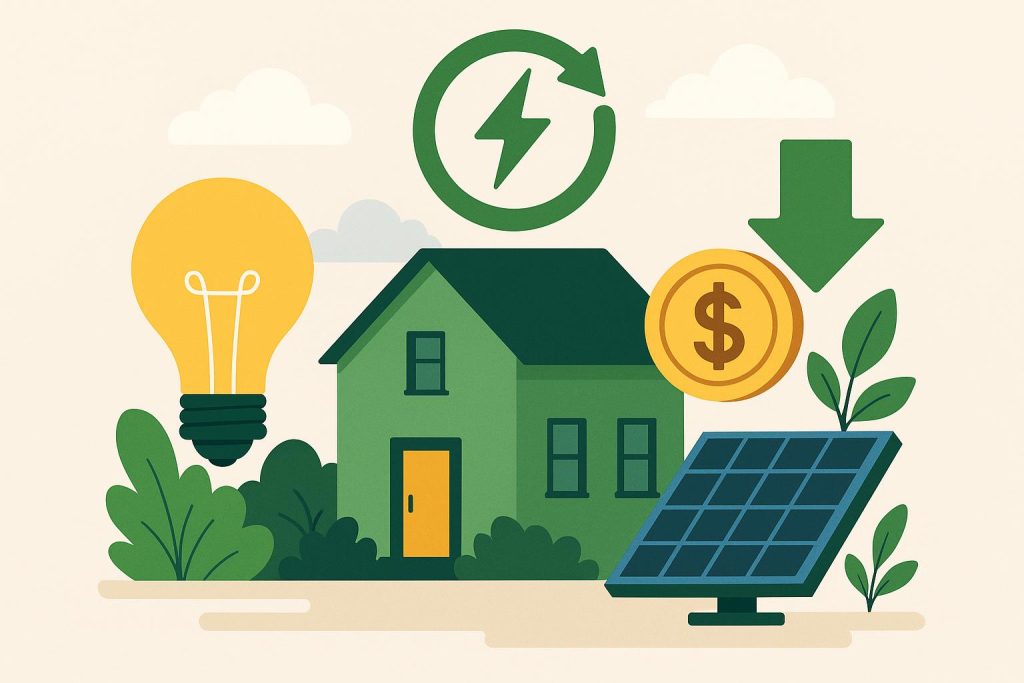 Energy-efficient home appliances and LED lighting lowering household utility bills