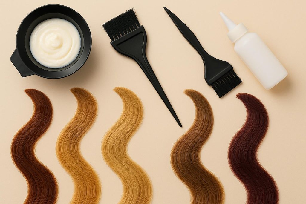 Vibrant hair strands in different colors illustrating myths and facts about hair colouring