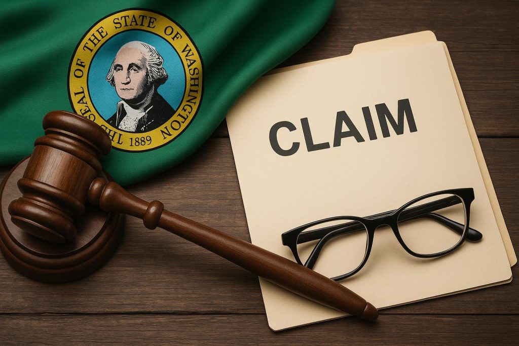 Courtroom gavel and work gloves representing witness credibility in Washington L&I claims