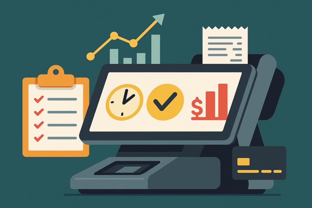 Modern restaurant POS system interface boosting order speed and transaction efficiency