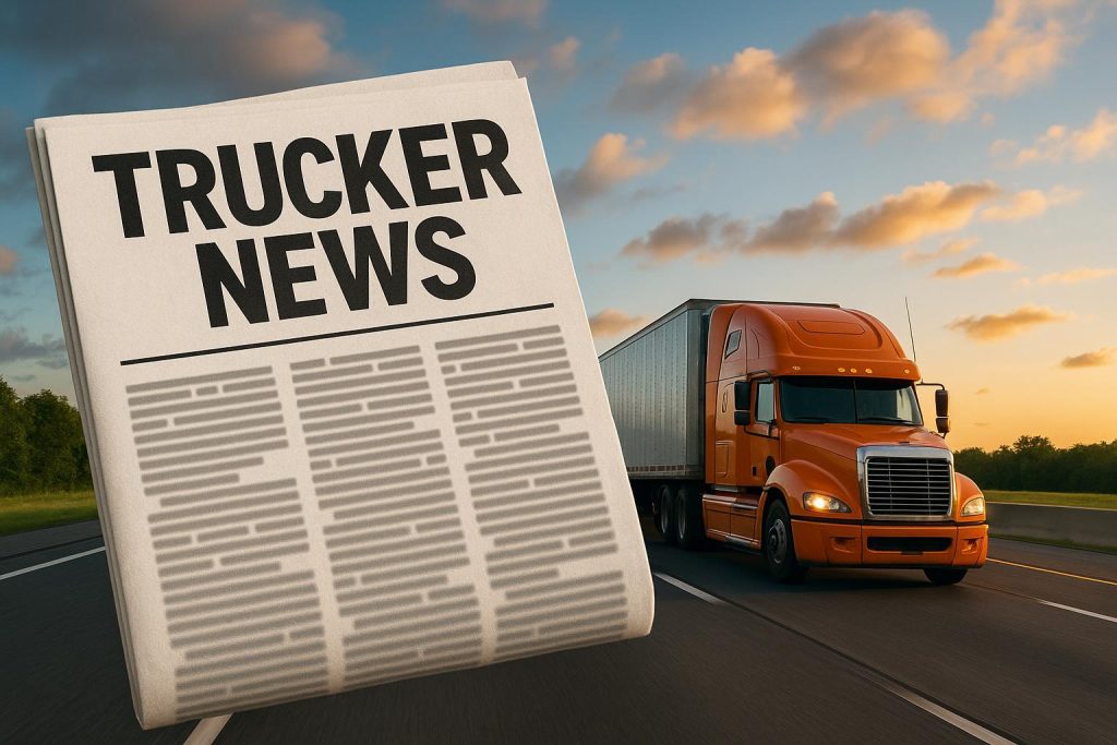 Semi-trucks on highway representing important news for independent and company truck drivers