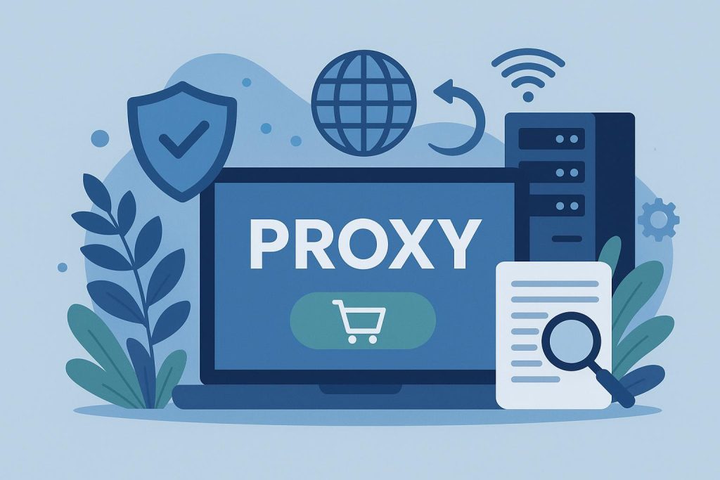 Proxy server options displayed on digital devices, highlighting secure online browsing services