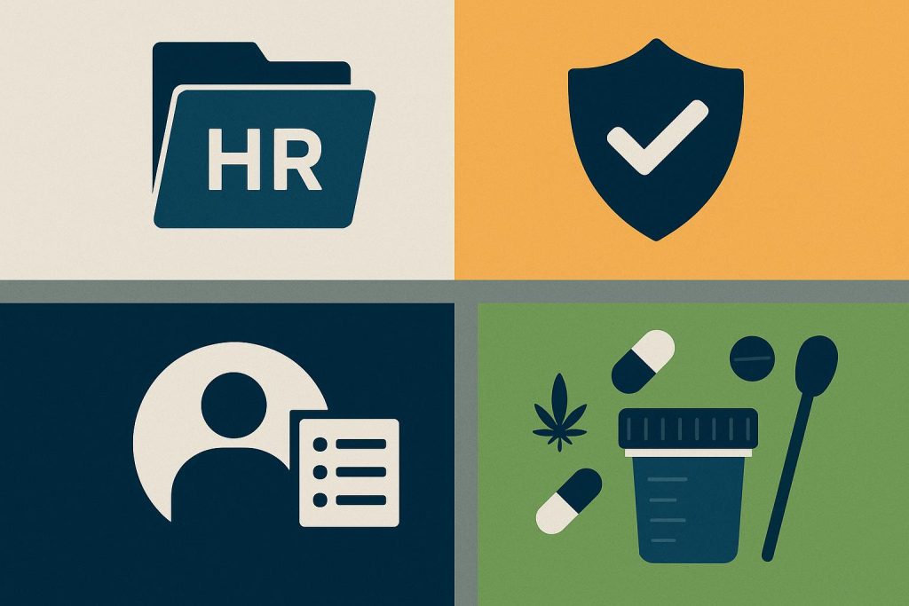 What Makes Saliva Drug Testing Appealing for Modern HR Departments Saliva drug testing kit on HR manager desk, symbolizing workplace compliance and safety policies