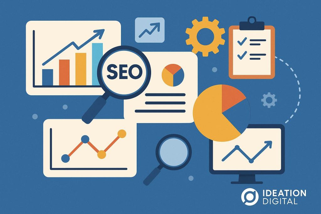 SEO Strategies and Analytics Insights Guide for Clients of Ideation Digital SEO Services SEO strategy charts and analytics data for clients of Ideation Digital SEO Services