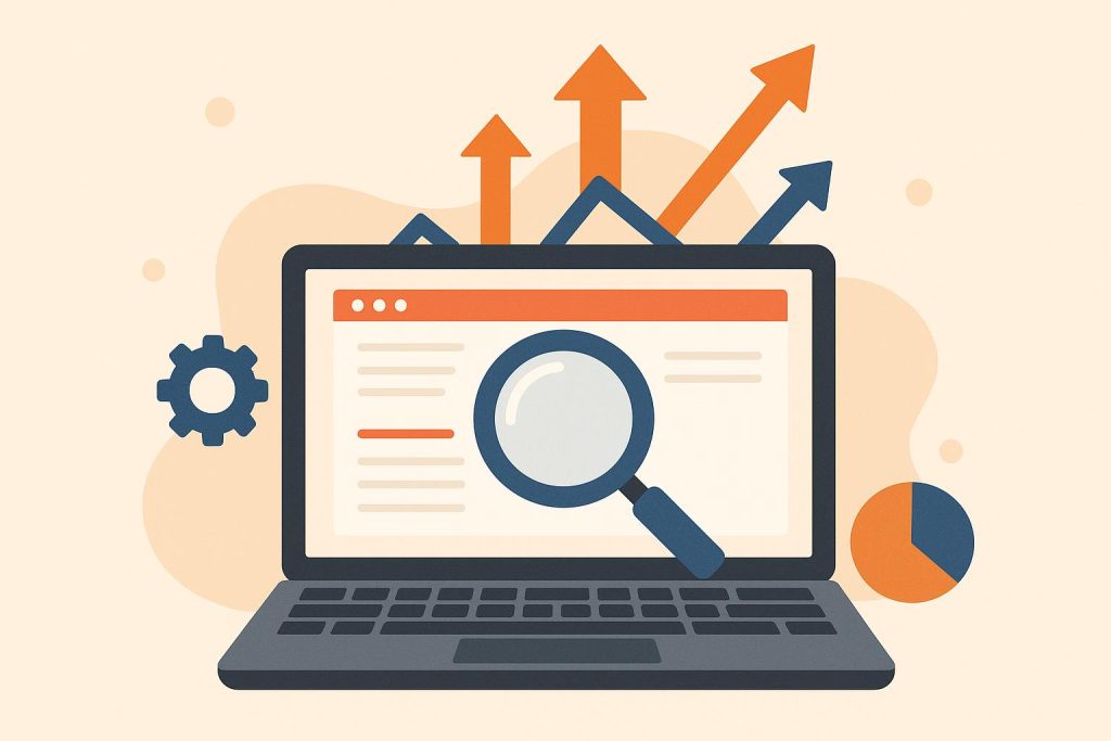 How Implementing SEO Strategies Increases Website Traffic Website analytics graph showing growth after applying SEO strategies for increased traffic