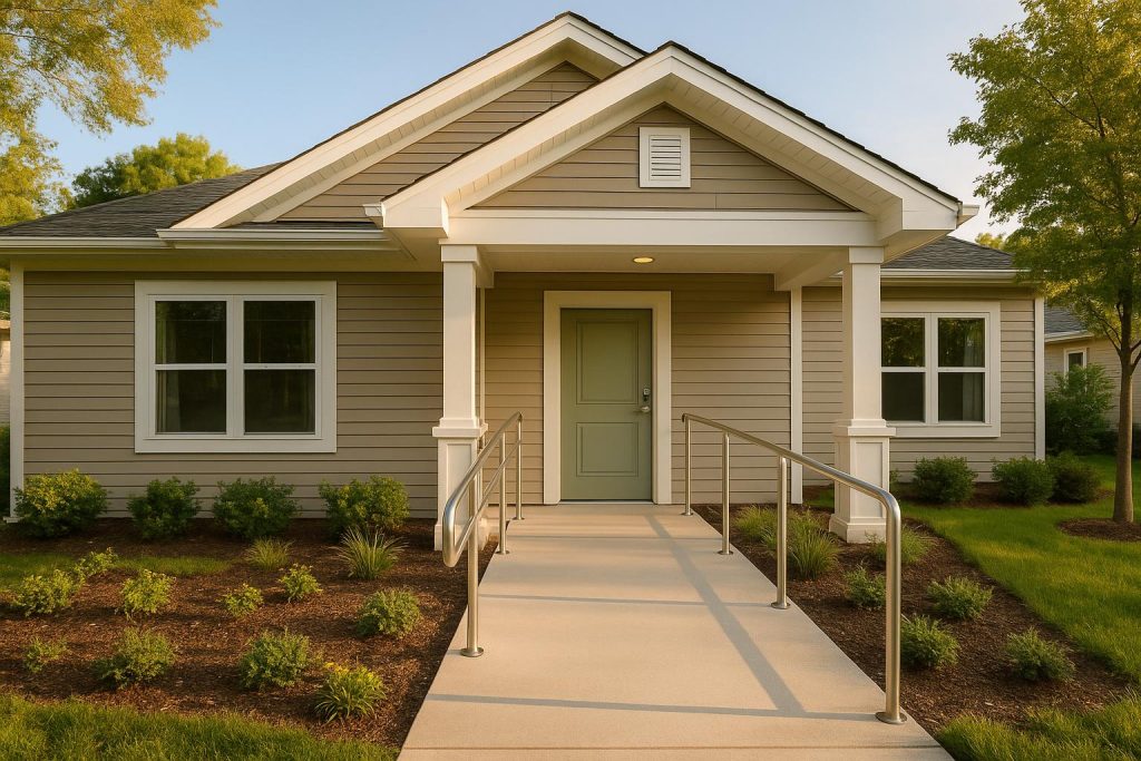 Modern accessible living space designed for independent living and supportive home environment
