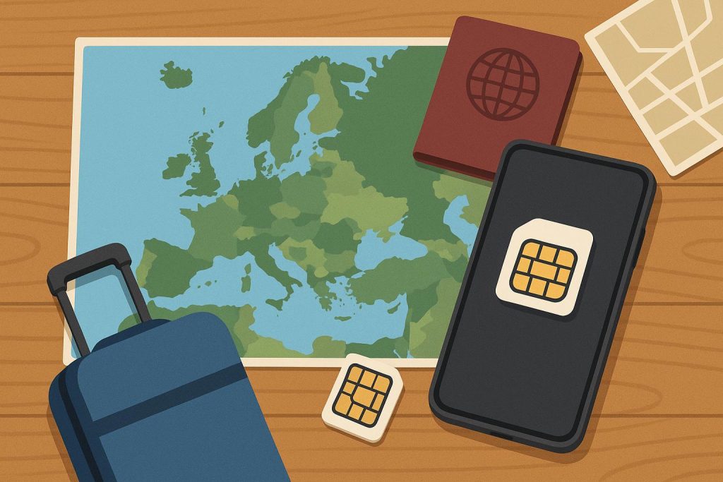 Why More Travelers Are Switching to eSIM in Europe Traveler using smartphone to activate eSIM for seamless mobile connectivity in Europe
