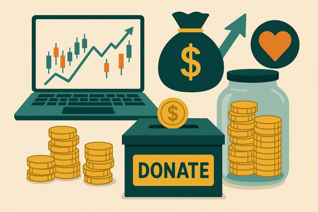 Nonprofit organization receiving stock donations to boost fundraising through Stock Donator platform