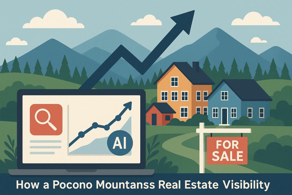 Pocono Mountains real estate team achieving top AI search visibility over national property portals
