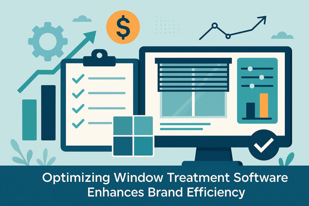 Modern window treatment software dashboard illustrating enhanced efficiency and brand performance