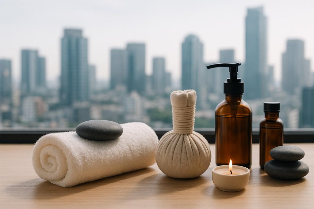 The Benefits of Regular Remedial Massage for Urban Professionals Massage therapist providing remedial massage therapy to urban professional in modern office setting