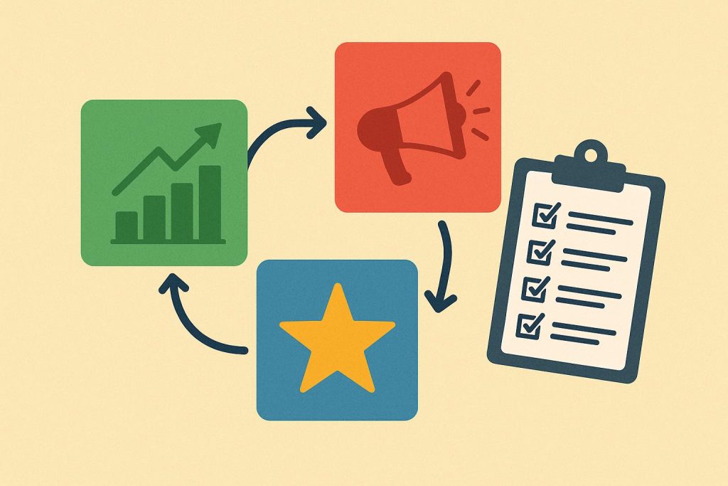 The Hidden Cost of Siloed Marketing Teams Illustration of multiple marketing specialists collaborating to optimize diverse business strategies