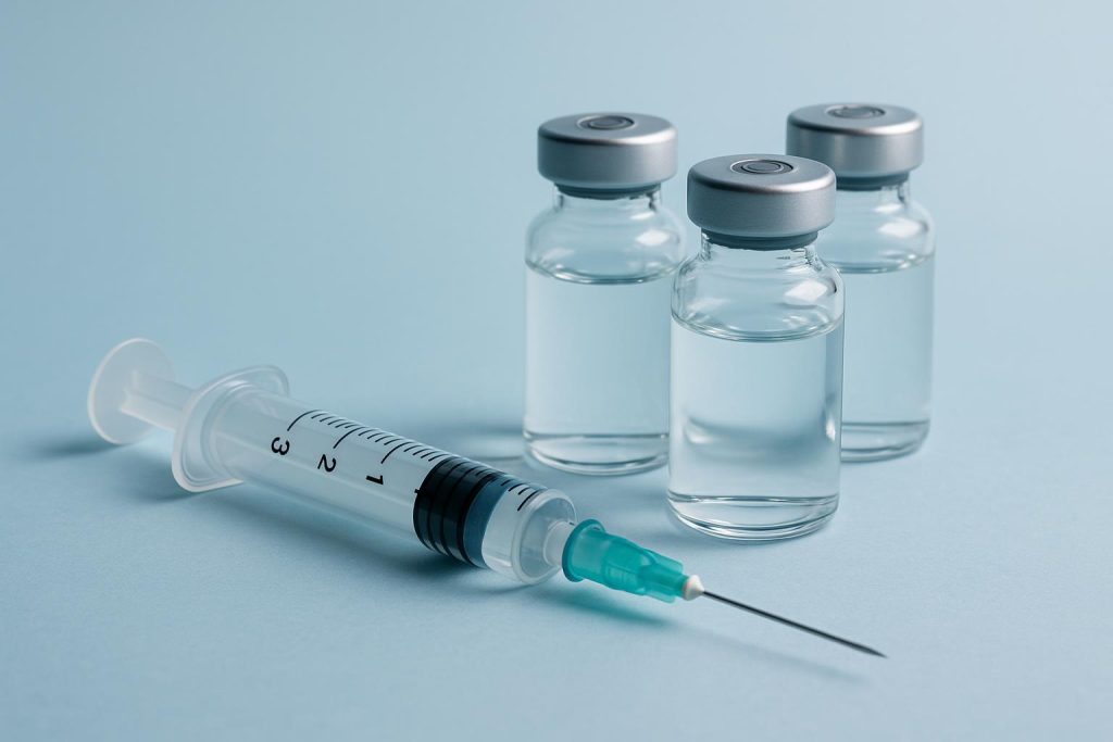 Syringes with injectable substances highlighting rheological properties for clinical sourcing