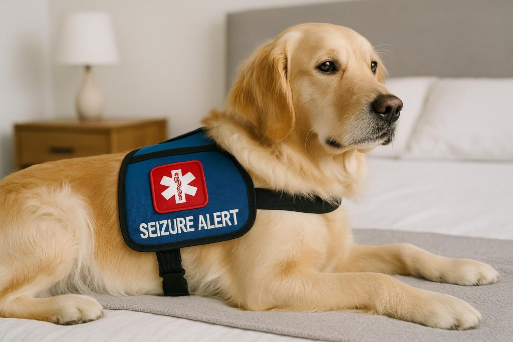 How to Get a Free Service Dog for Seizures Service dog assisting person with seizures, illustrating support for seizure disorders