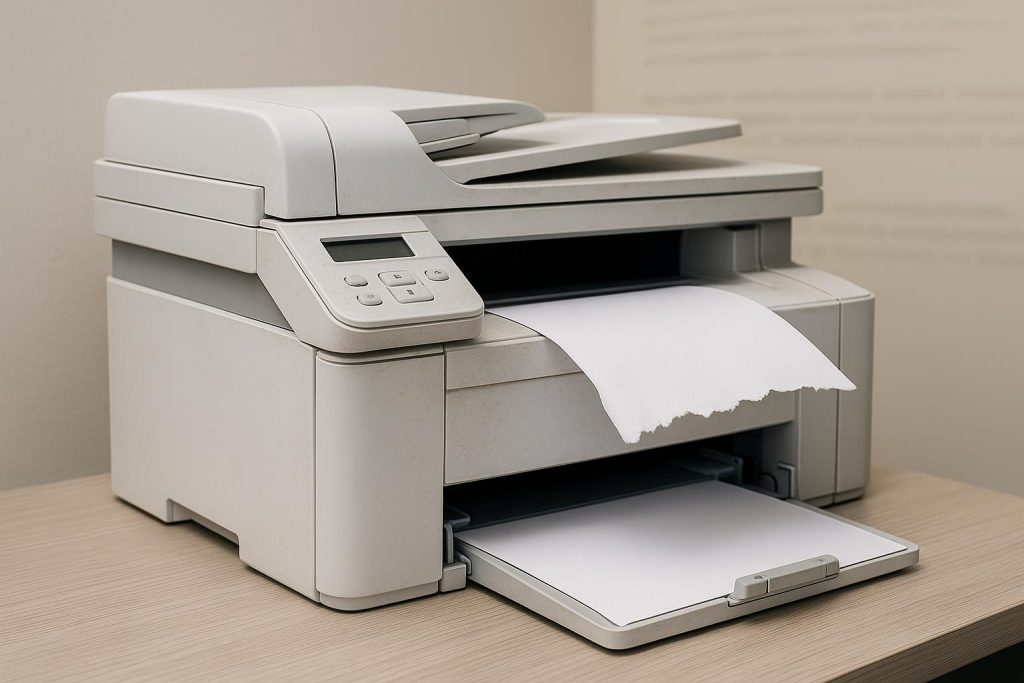How Often Should You Actually Service an Office Printer? Signs You’re Overdue Office printer with warning lights on control panel indicating need for maintenance or servicing