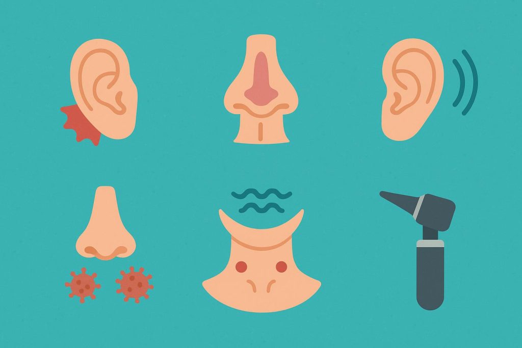 6 Common Reasons to Visit an ENT Specialist and Why Early Diagnosis Can Improve Long-Term Ear Nose and Throat Health ENT specialist examining patient's ear in clinic to highlight reasons for early diagnosis and care