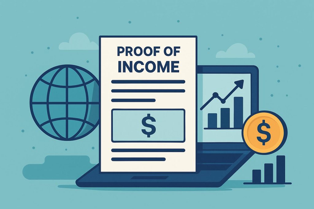Why Proof of Income Is Becoming Essential in the Digital Economy Digital documents and financial charts illustrating proof of income in the digital economy