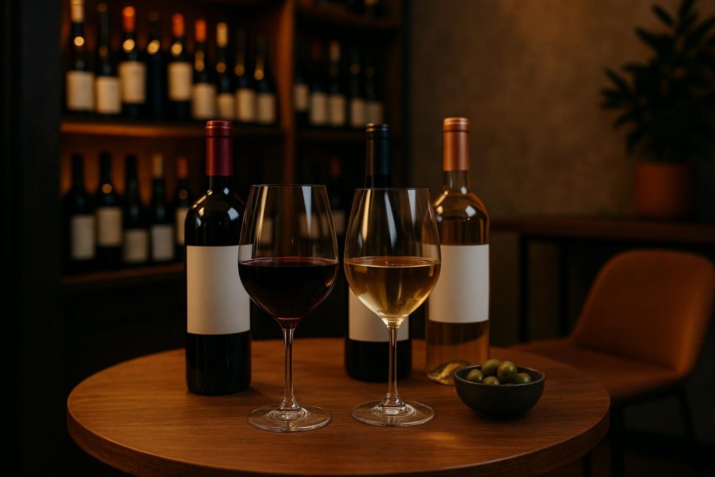 Modern Wine Culture: How Wine Bars Became the Latest Trend Trendy wine bar interior with contemporary decor and curated wine displays