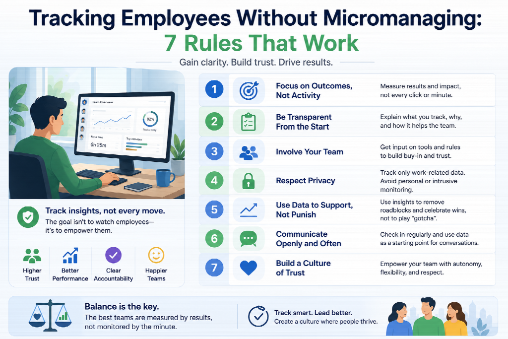 Tracking Employees Without Micromanaging: 7 Rules That Work Image 1 of Tracking Employees Without Micromanaging: 7 Rules That Work
