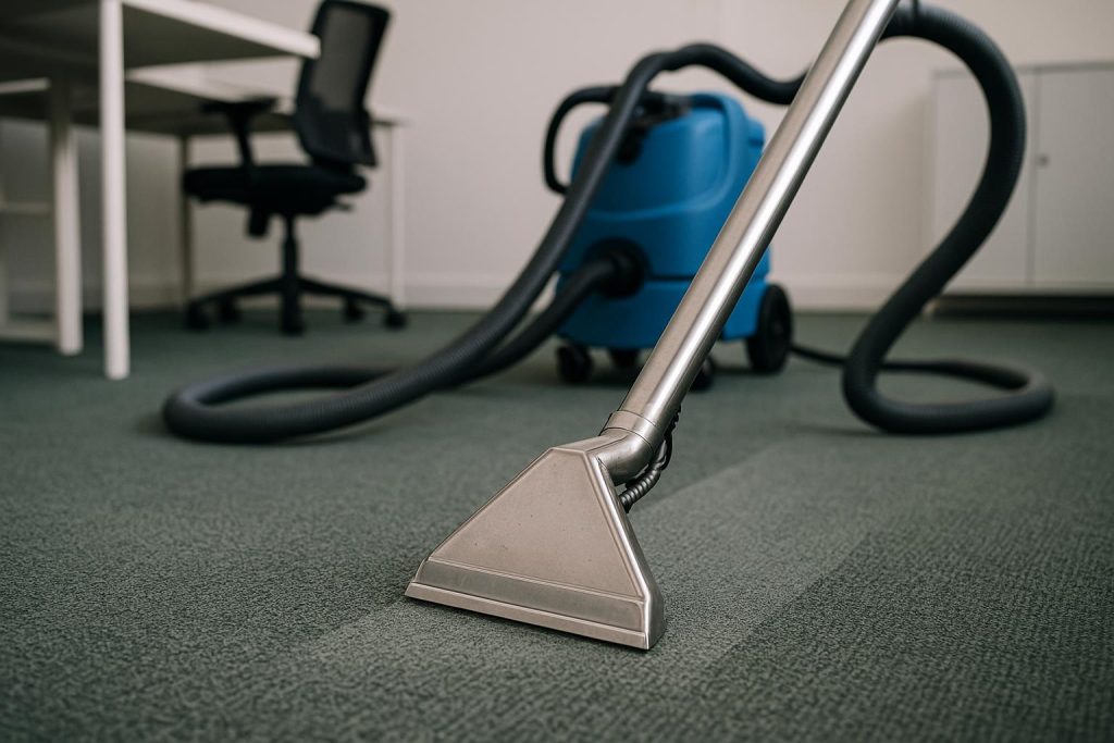 Professional Carpet Care for Healthier Workspaces Commercial carpet cleaning in modern office for improved workplace hygiene and air quality