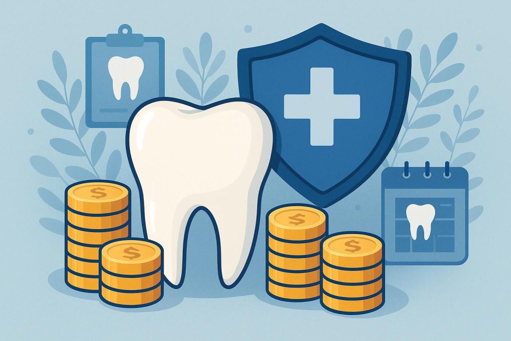 The Strategic Benefits of Offering Dental Insurance to Employees Dental insurance benefits concept with dental tools, tooth model, and dental plan documents on a desk