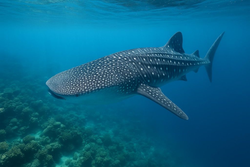 Swimming With Whale Sharks at Ningaloo: What the Experience Is Actually Like Whale shark swimming in clear blue Ningaloo Reef waters, showcasing marine adventure experience