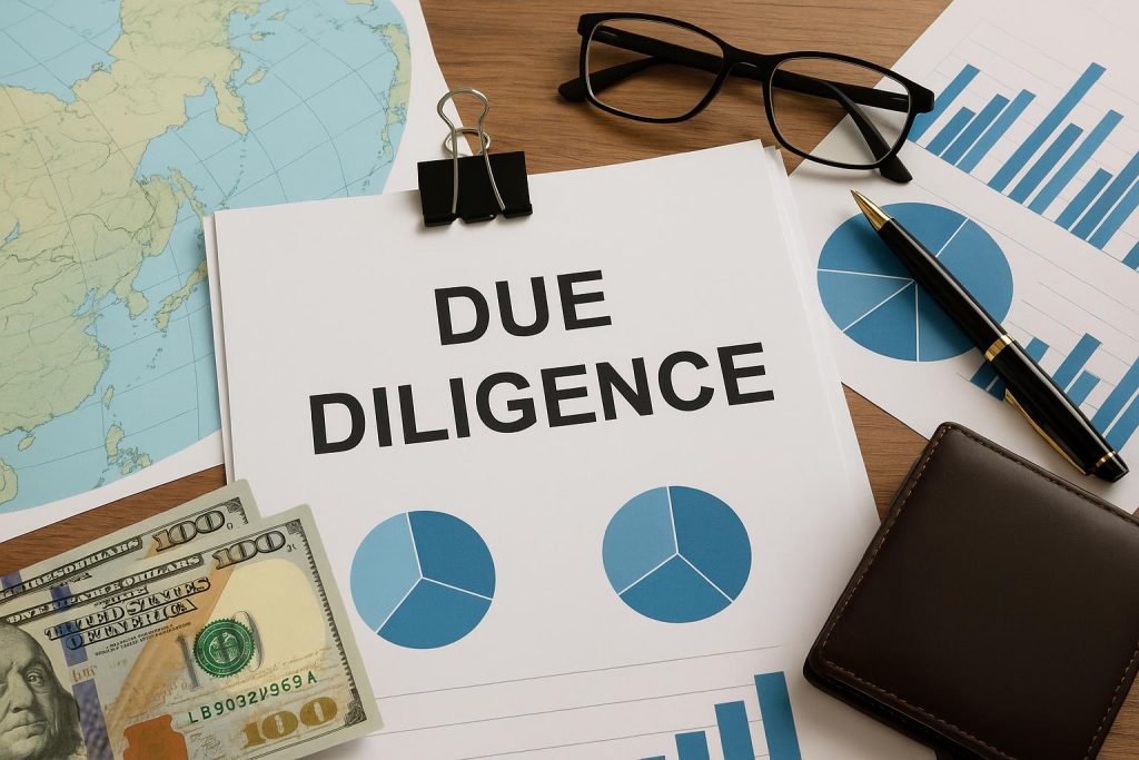 Shao Hong: What Due Diligence Looks Like Before a Cross-Border Financial Transaction Closes Cross-border financial transaction due diligence process with reports and documents on a desk