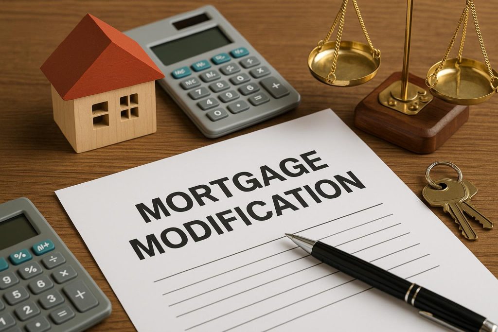 Understanding Mortgage Modifications Before You Sign Homeowners reviewing mortgage documents and terms before signing a loan modification agreement