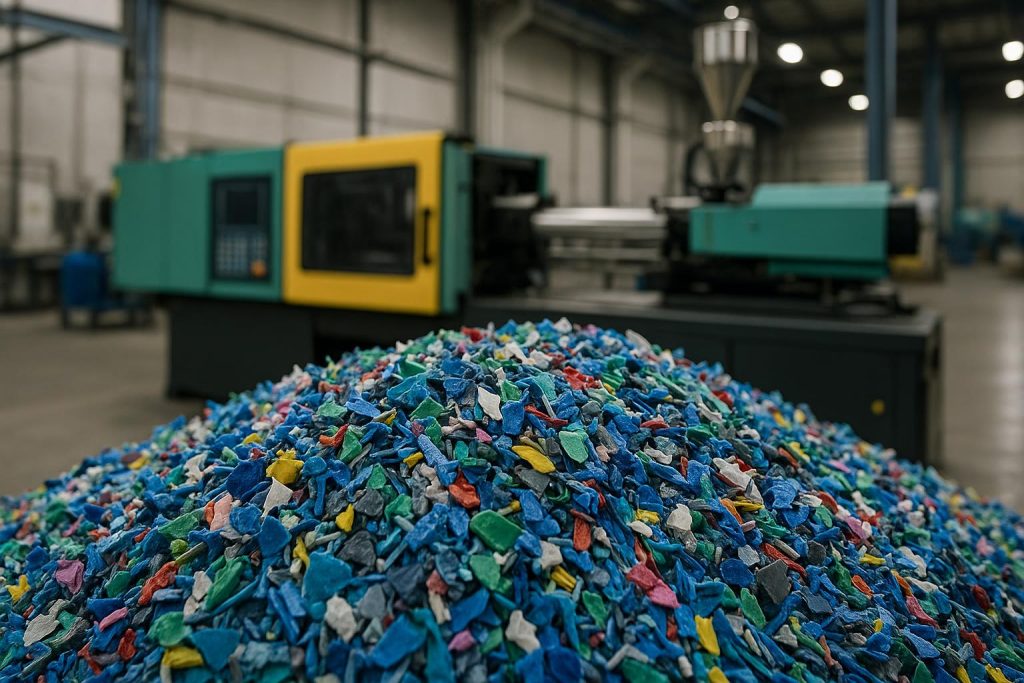 What Is My Plastic Scrap Worth_ A Guide to Understanding Plastic Scrap Value Plastic scrap at a manufacturing facility highlighting industrial recycling and waste management