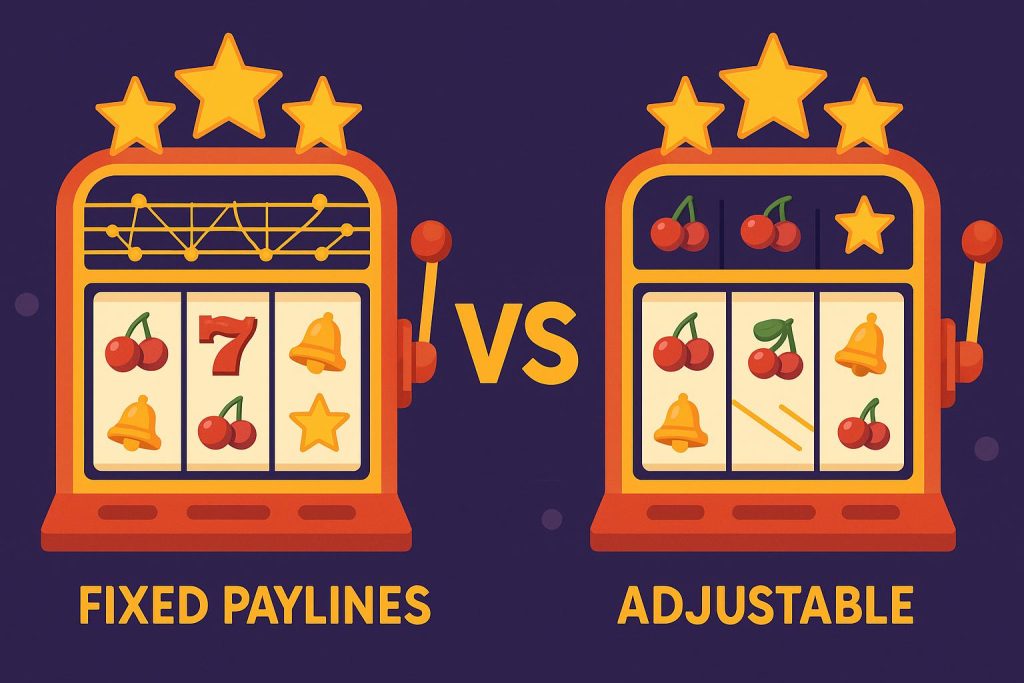 What Is the Difference Between Fixed Paylines and Adjustable Paylines in Slots? Slot machine reels illustrating fixed vs adjustable paylines comparison for online casino games