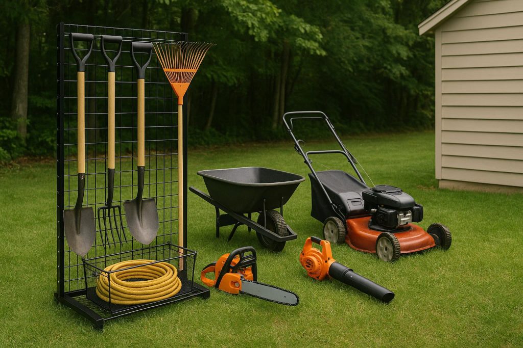 How to Build a Practical Outdoor Tool Setup for Year-Round Property Maintenance Outdoor tool storage shed with organized gardening and maintenance tools for all-season property care