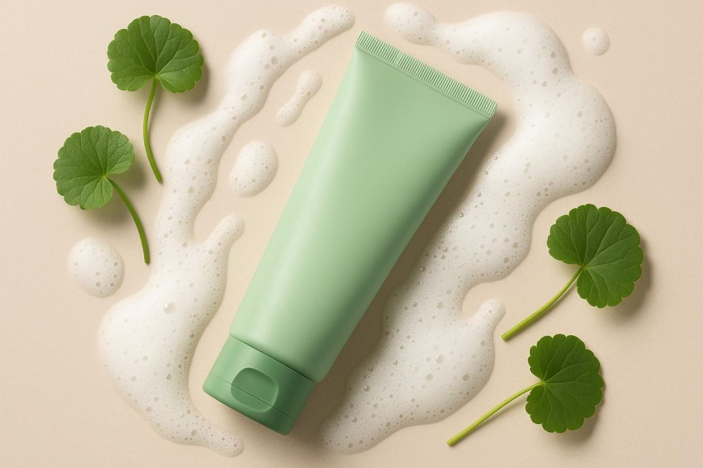 How Using Calming CICA Cleanser Transforms Sensitive Skin CICA cleanser bottle surrounded by soothing botanical elements for sensitive skin care benefits