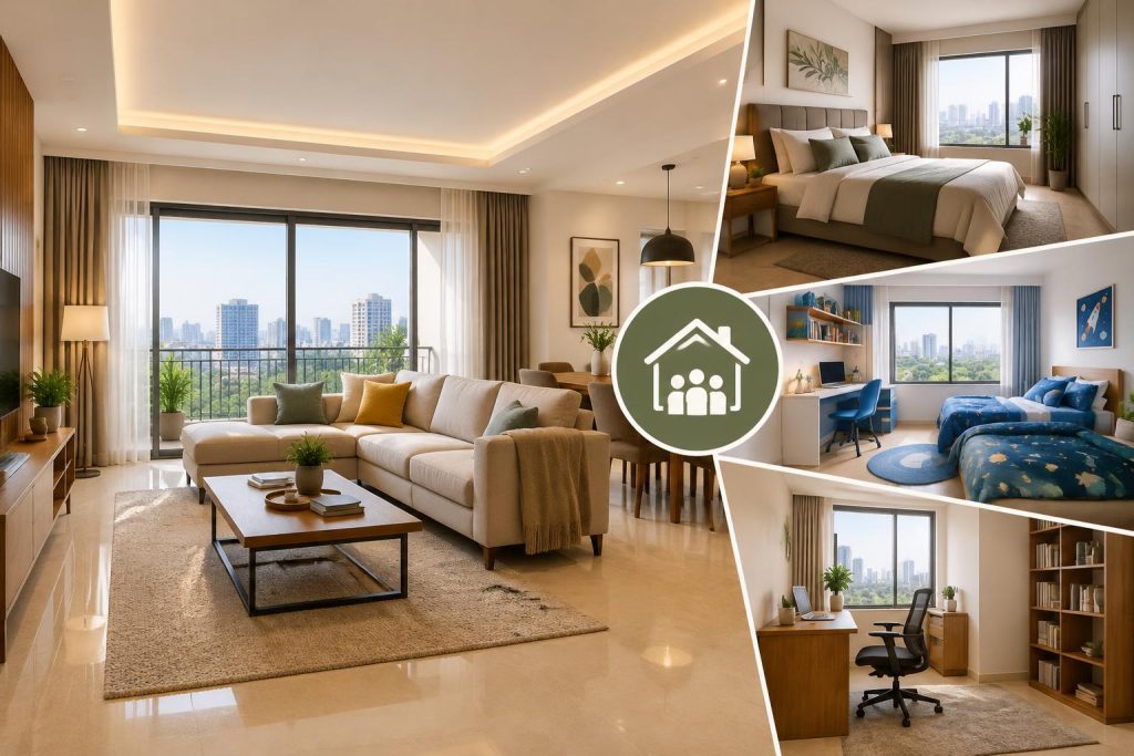 How Can a 3 BHK Apartment for Sale in Bangalore Support Changing Family Needs? Modern 3 BHK apartment in Bangalore with spacious living areas and flexible family spaces